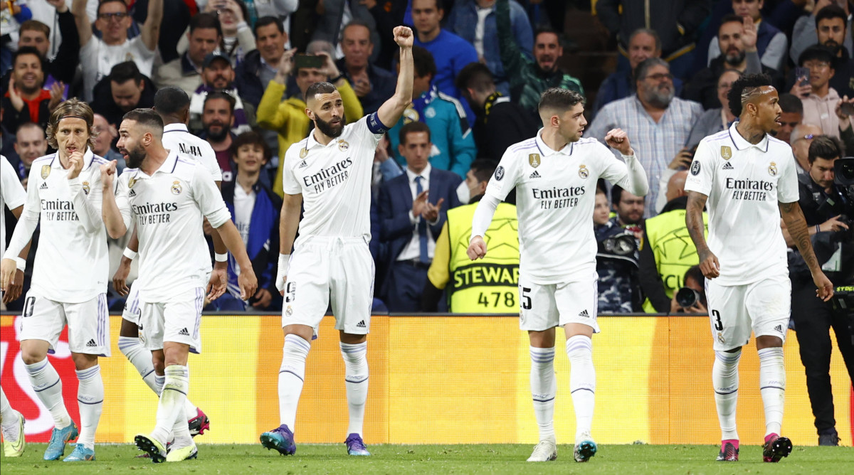Real Madrid celebrating a goal